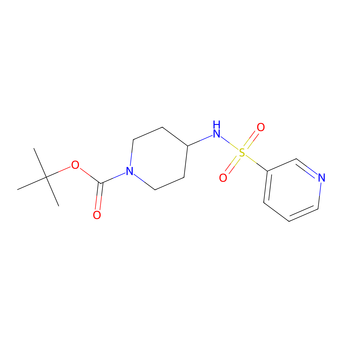 tert-Butyl 4-(pyridine-5-sulfonamido)piperidine-1-carboxylate molecular structure, CAS 1233955-38-8