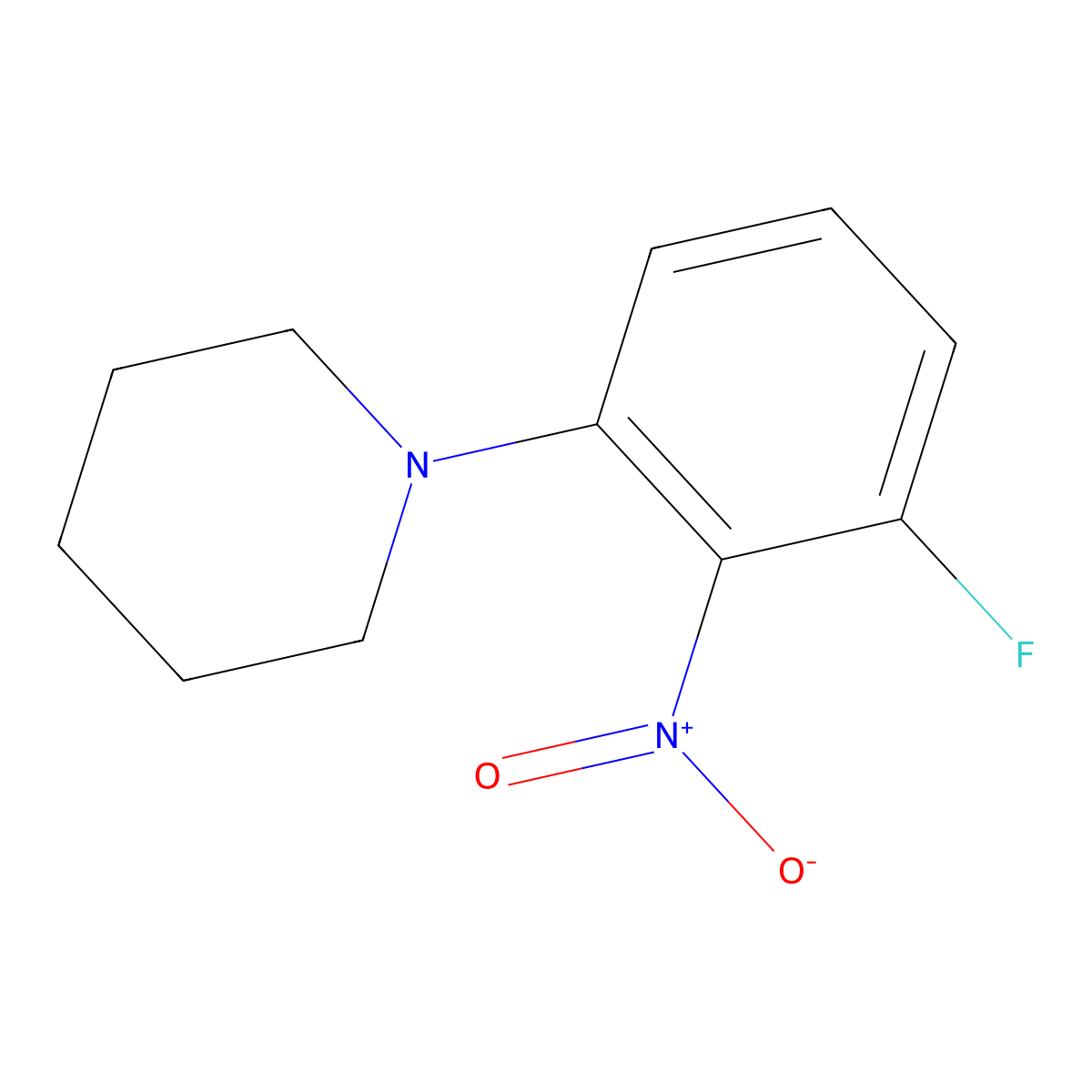 1-(3-Fluoro-2-nitrophenyl)piperidine molecular structure, CAS 1233955-39-9