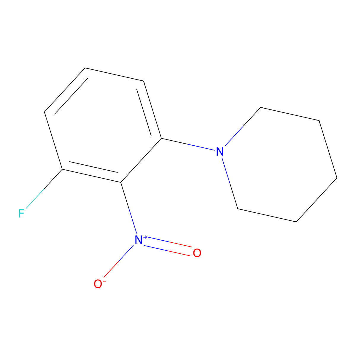 1-(3-Fluoro-2-nitrophenyl)piperidine molecular structure, CAS 1233955-39-9