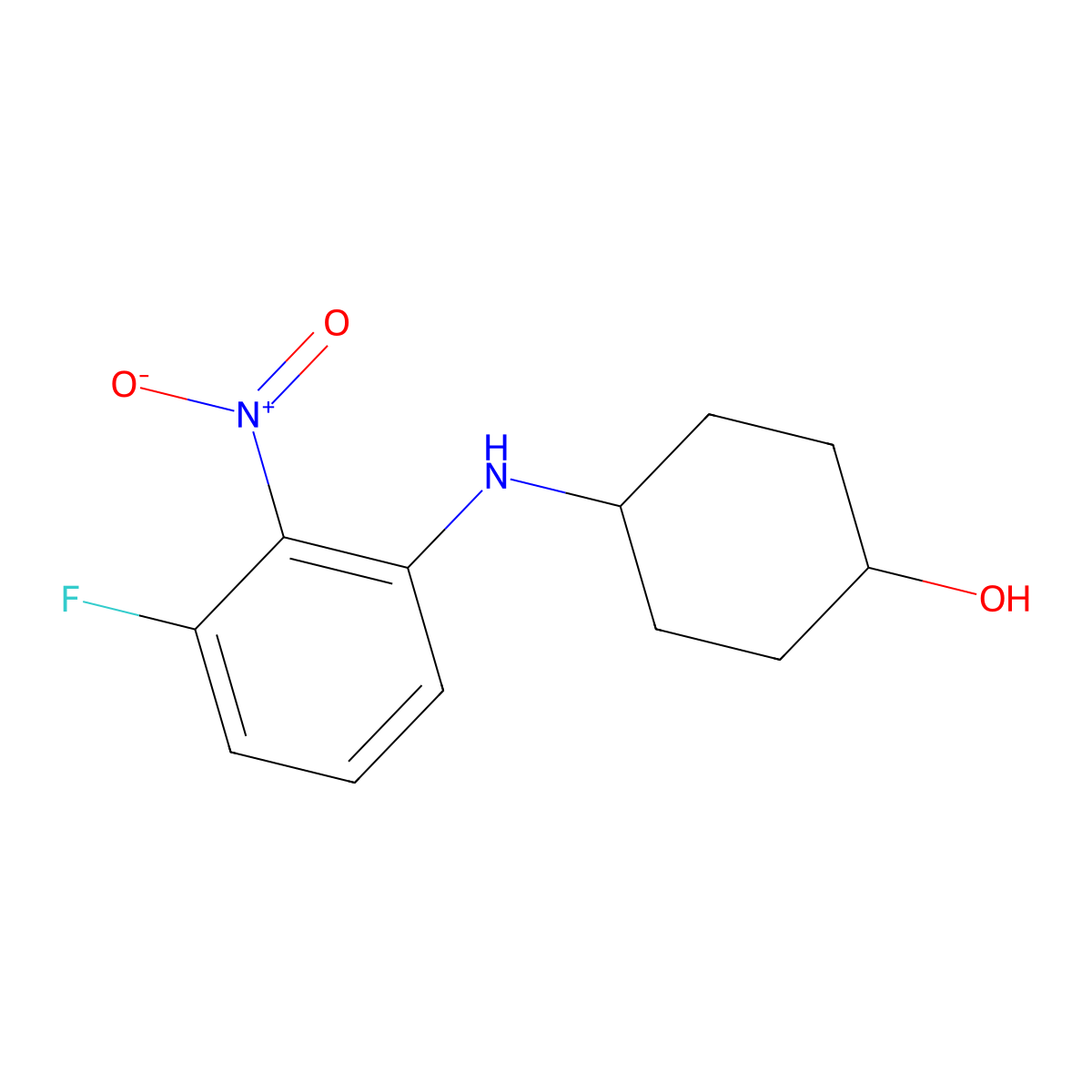 (1R,4R)-4-(3-Fluoro-2-nitrophenylamino)cyclohexanol molecular structure, CAS 1233955-41-3