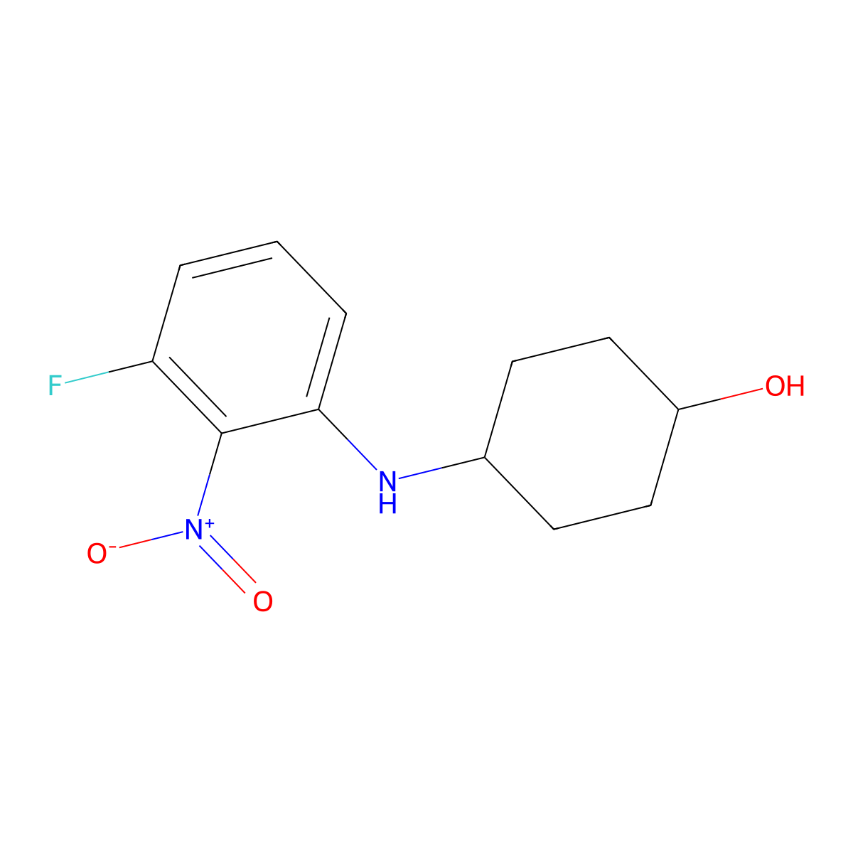 (1R,4R)-4-(3-Fluoro-2-nitrophenylamino)cyclohexanol molecular structure, CAS 1233955-41-3