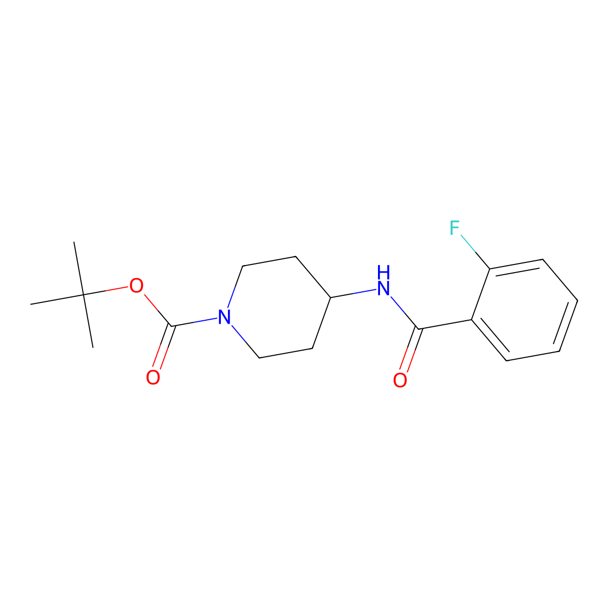 tert-Butyl 4-(2-fluorobenzamido)piperidine-1-carboxylate molecular structure, CAS 1233955-45-7
