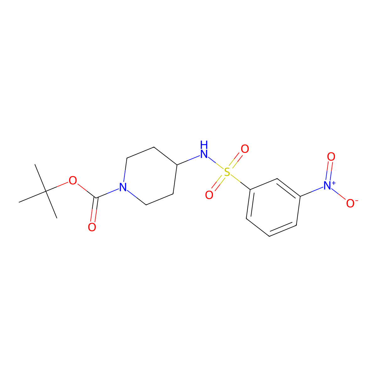 tert-Butyl 4-(3-nitrophenylsulfonamido)piperidine-1-carboxylate molecular structure, CAS 1233955-47-9