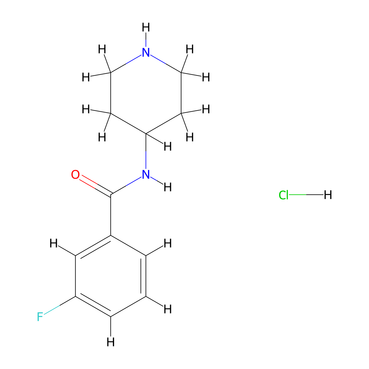 3-Fluoro-N-(piperidine-4-yl)benzamide hydrochloride molecular structure, CAS 1233955-48-0
