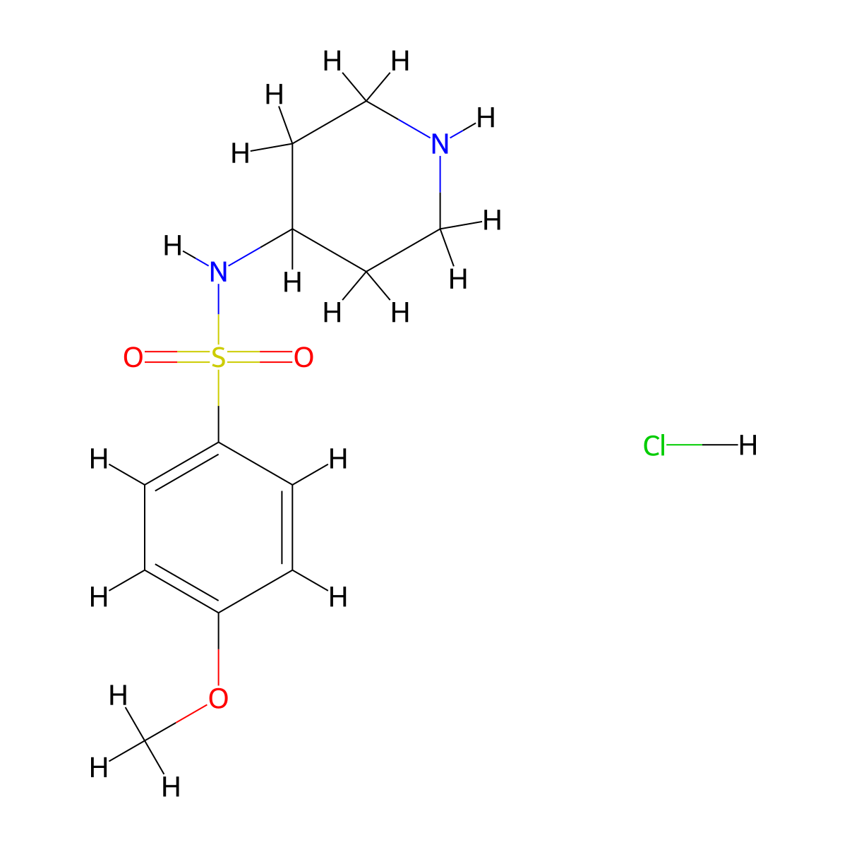 4-Methoxy-N-(piperidin-4-yl)benzenesulfonamide hydrochloride molecular structure, CAS 1233955-49-1