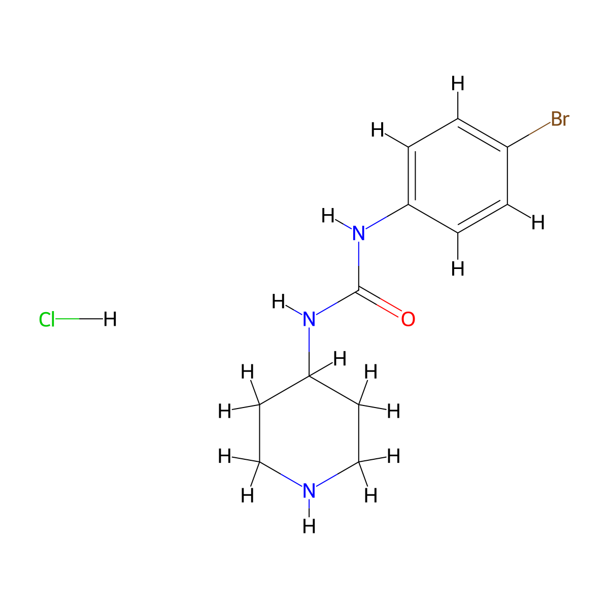 1-(4-Bromophenyl)-3-(piperidin-4-yl)ureahydrochloride molecular structure, CAS 1233955-50-4