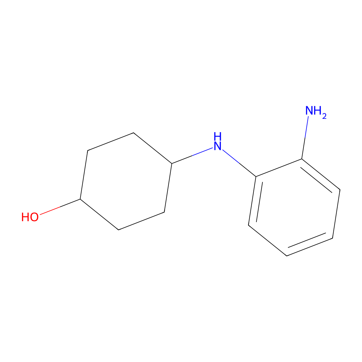 (1R*,4R*)-4-(2-Aminophenylamino)cyclohexanol molecular structure, CAS 1233955-54-8