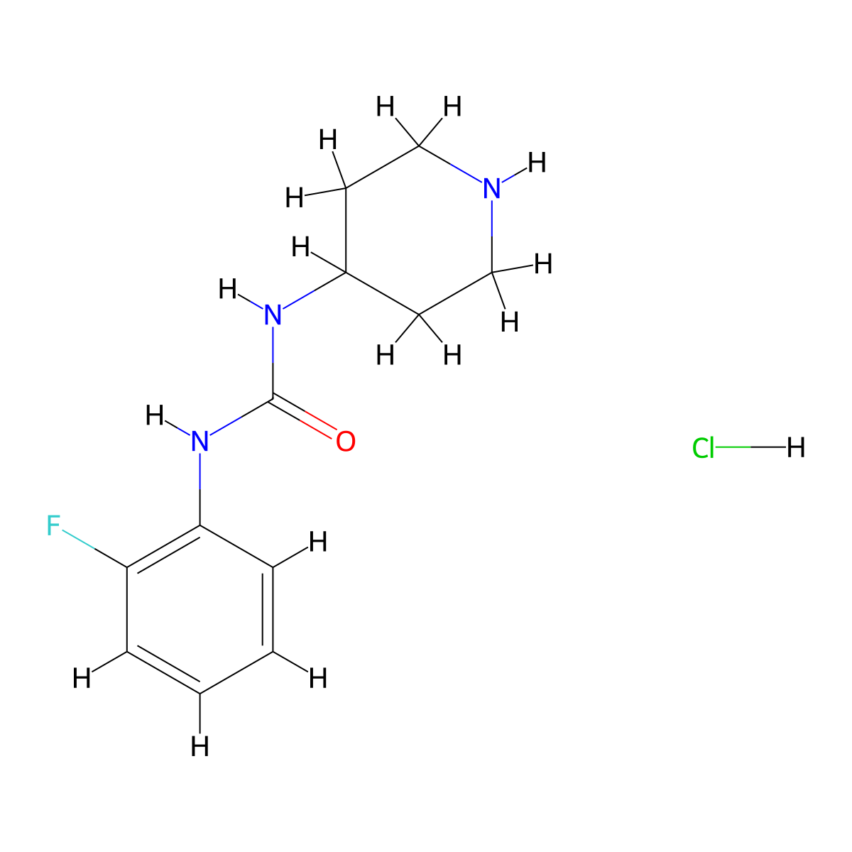 1-(2-Fluorophenyl)-3-(piperidin-4-yl)urea hydrochloride molecular structure, CAS 1233955-55-9