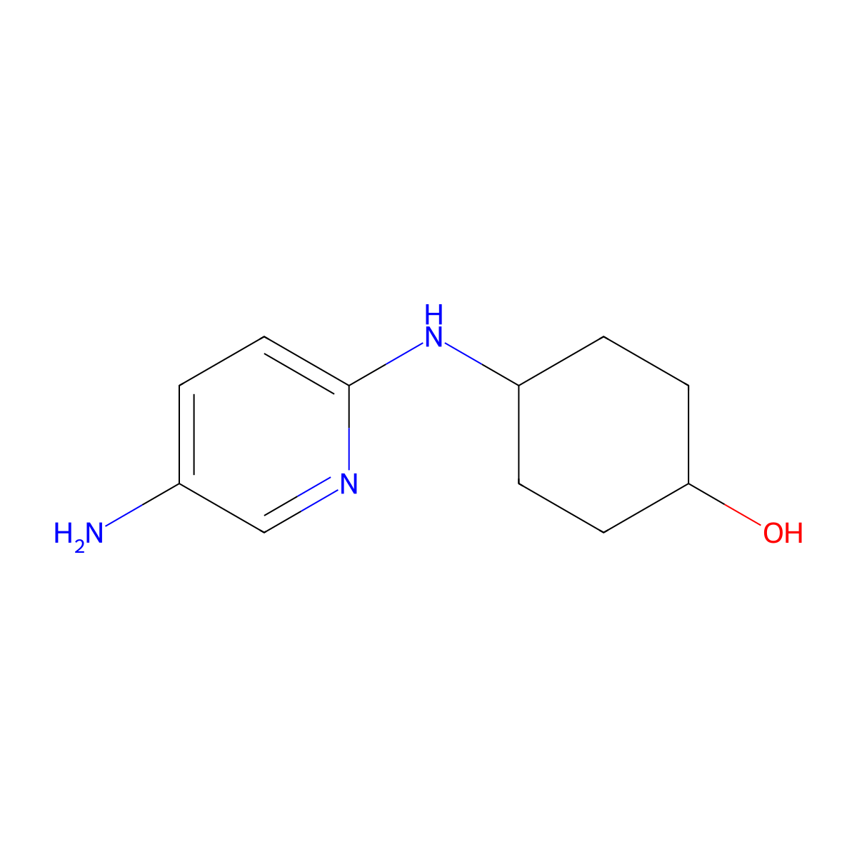 (1R*,4R*)-4-(5-Aminopyridin-2-ylamino)cyclohexanol molecular structure, CAS 1233955-56-0