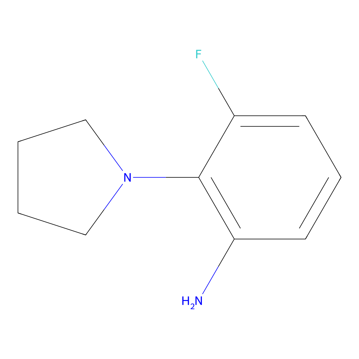 3-Fluoro-2-(pyrrolidin-1-yl)aniline molecular structure, CAS 1233955-57-1