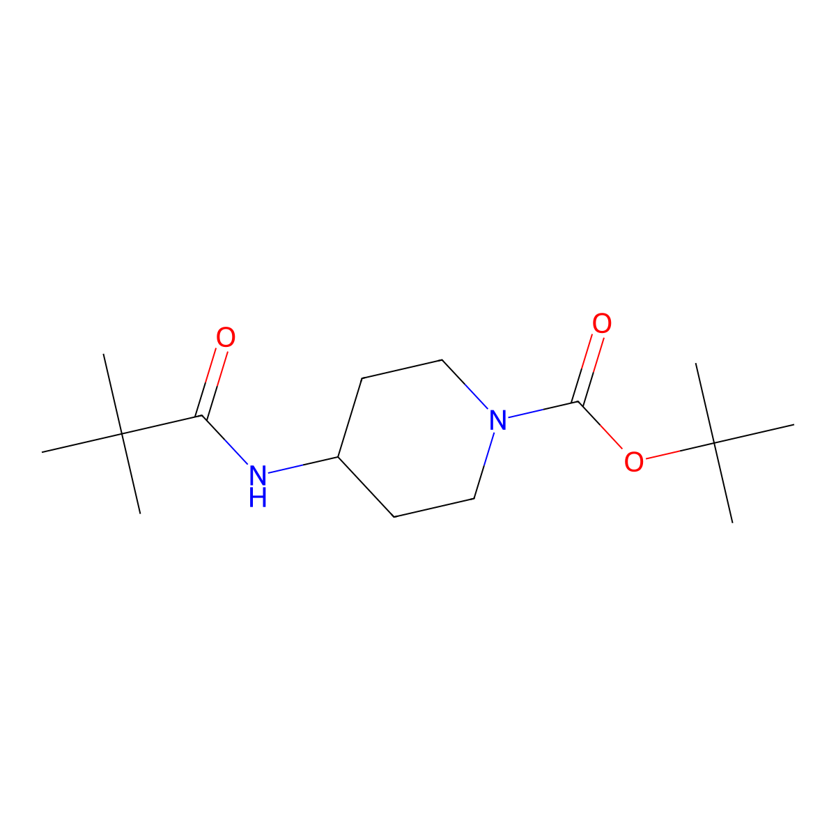 tert-Butyl 4-pivalamidopiperidine-1-carboxylate molecular structure, CAS 1233955-60-6