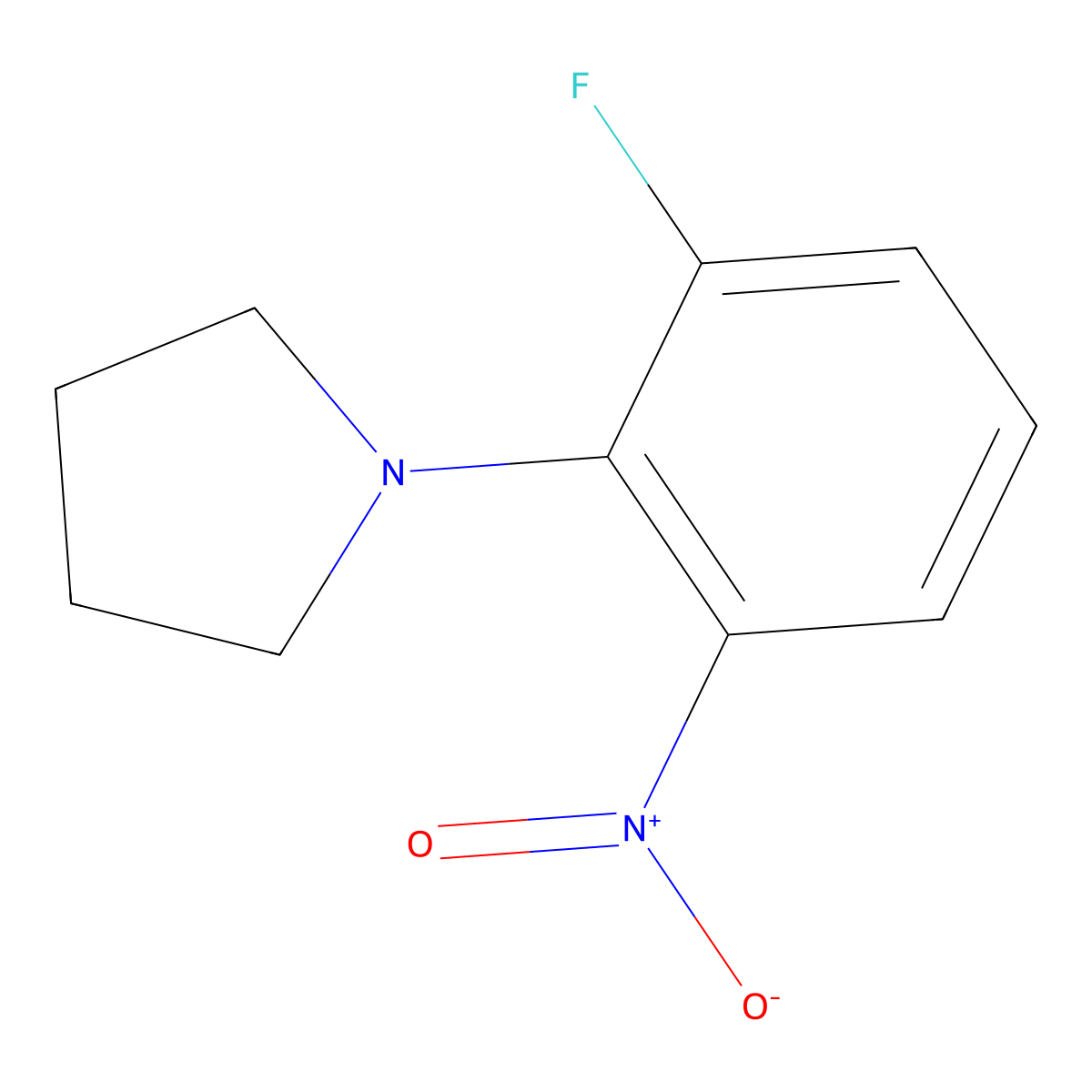 1-(2-Fluoro-6-nitrophenyl)pyrrolidine molecular structure, CAS 1233955-61-7