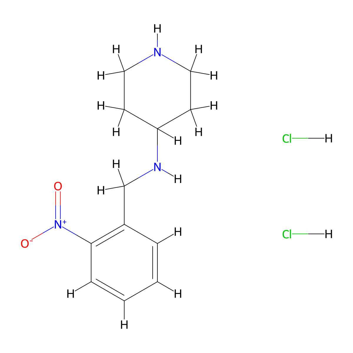 N-(2-Nitrobenzyl)piperidine-4-amine dihydrochloride molecular structure, CAS 1233955-63-9