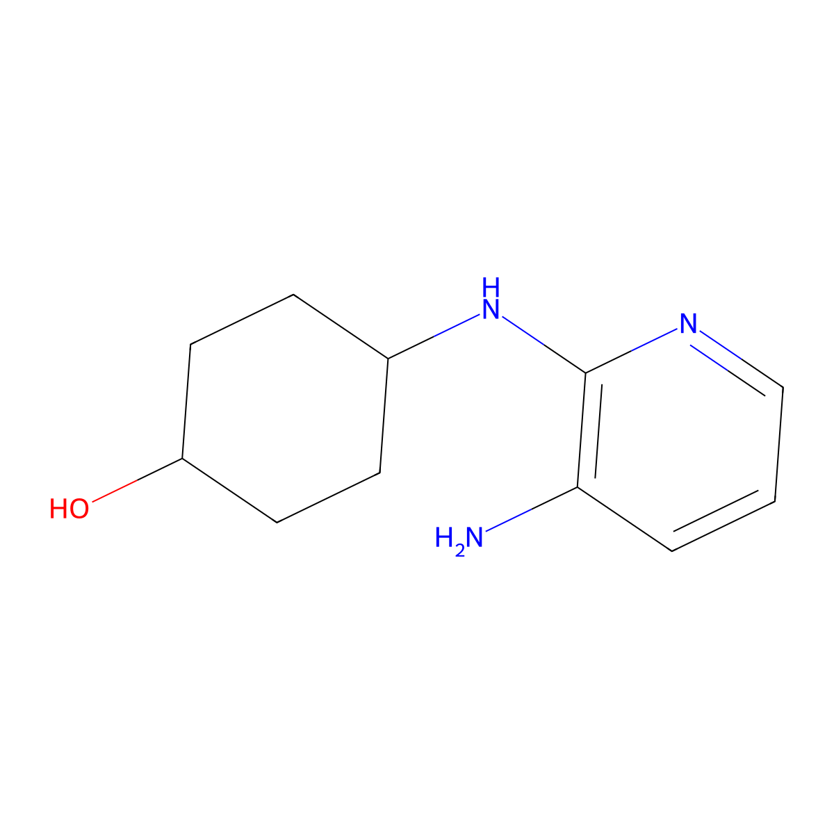 (1R*,4R*)-4-(3-Aminopyridin-2-ylamino)cyclohexanol molecular structure, CAS 1233955-66-2