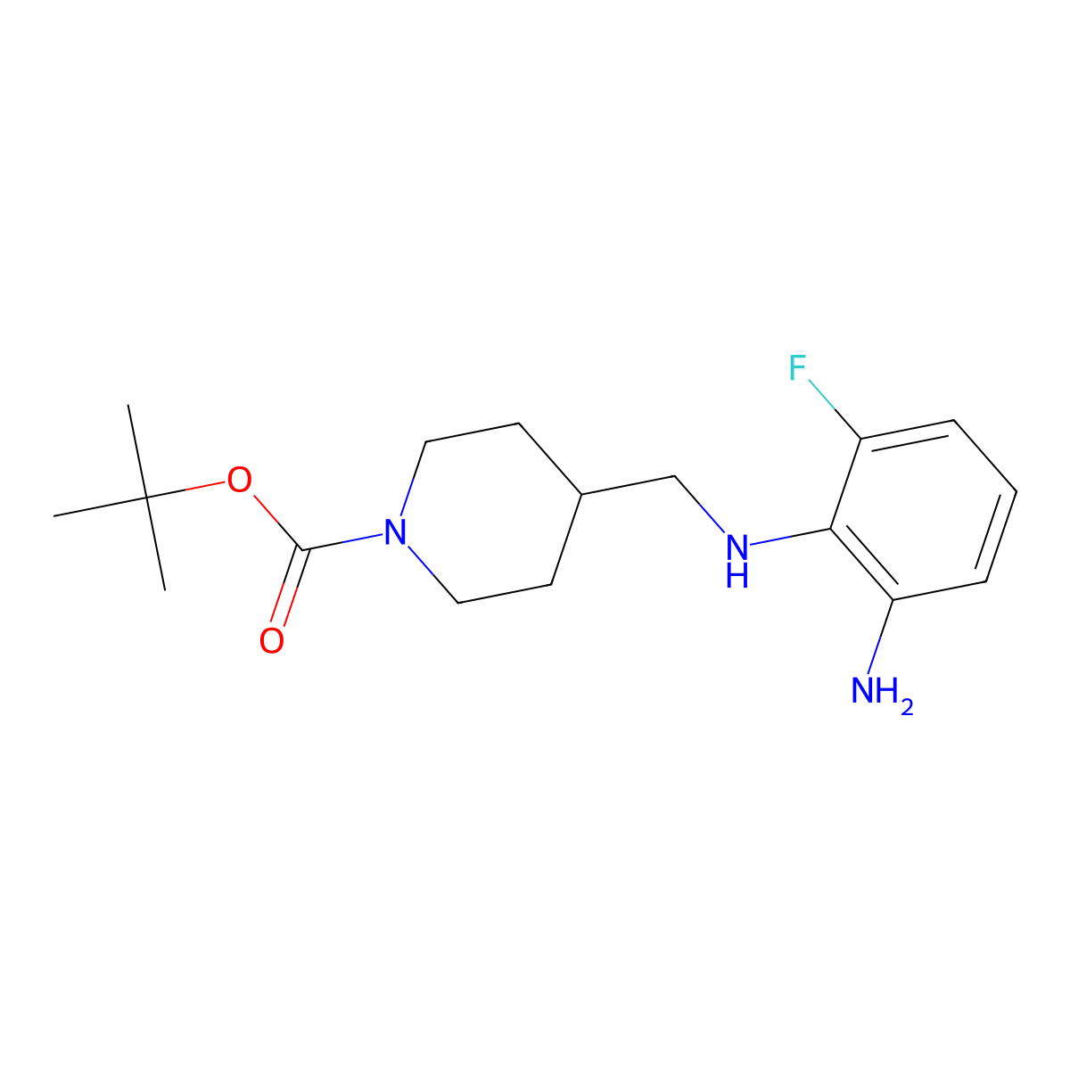 tert-Butyl 4-[(2-amino-6-fluorophenylamino)methyl]piperidine-1-carboxylate molecular structure, CAS 1233955-67-3