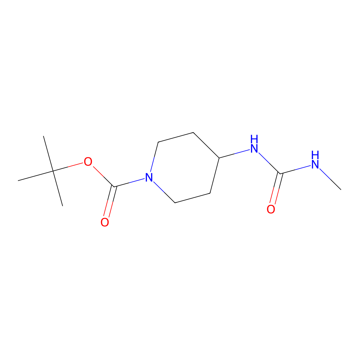 tert-Butyl 4-(3-methylureido)piperidine-1-carboxylate molecular structure, CAS 1233955-69-5