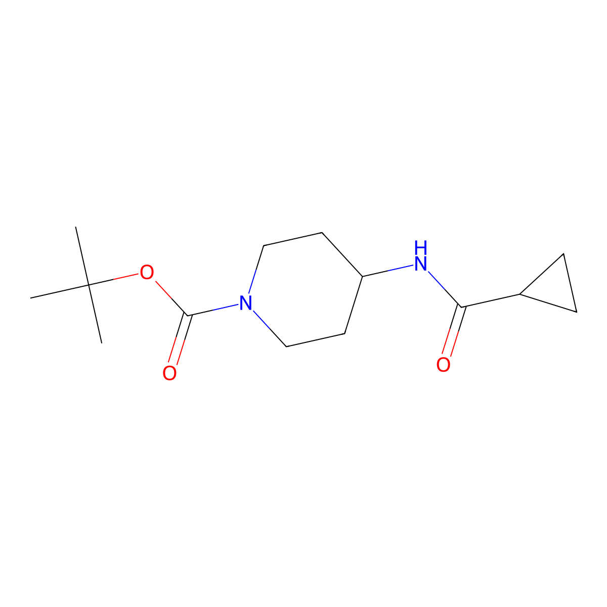 tert-Butyl 4-(cyclopropanecarbonylamino)piperidine-1-carboxylate molecular structure, CAS 1233955-70-8