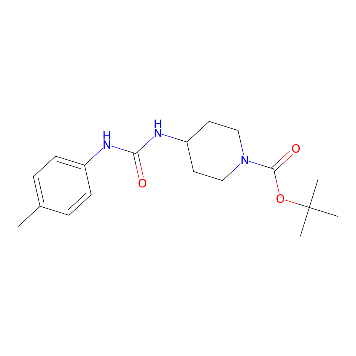 tert-Butyl 4-(3-p-tolylureido)piperidine-1-carboxylate molecular structure, CAS 1233955-71-9