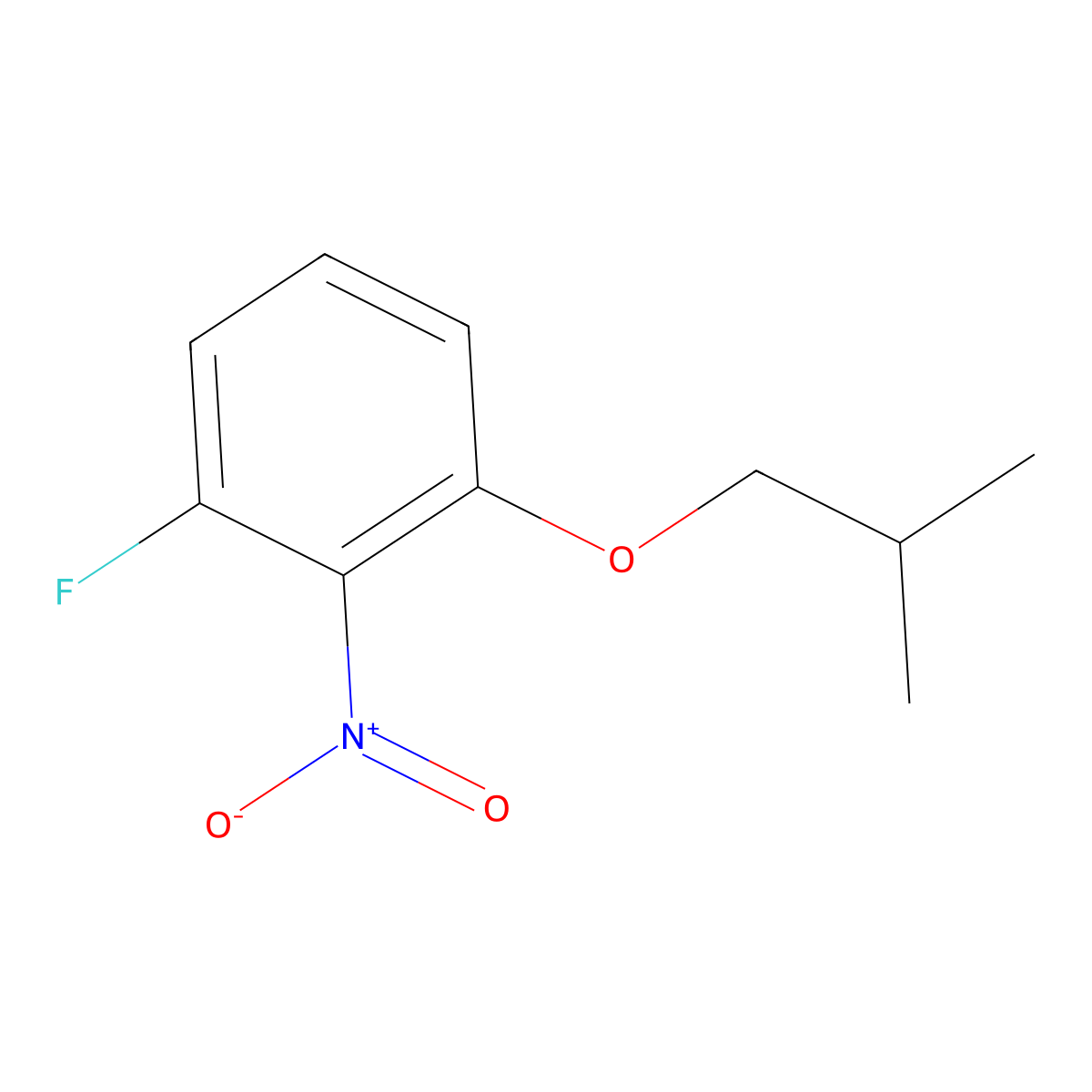 1-Fluoro-3-isobutoxy-2-nitrobenzene molecular structure, CAS 1233955-76-4