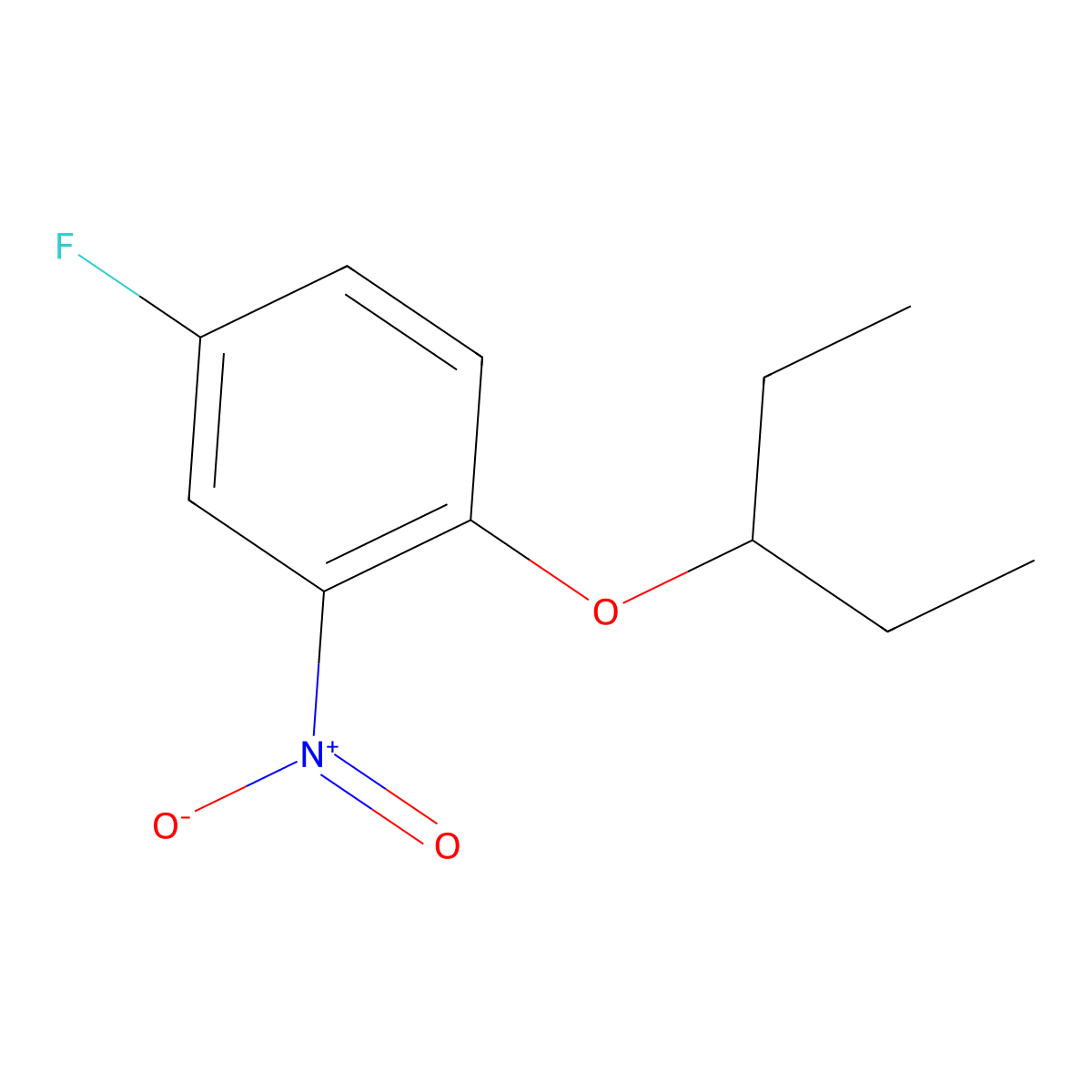 4-Fluoro-2-nitro-1-(pentan-3-yloxy)benzene molecular structure, CAS 1233955-77-5