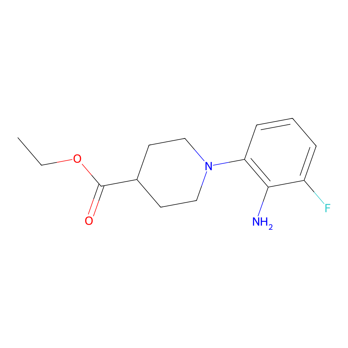Ethyl 1-(2-amino-3-fluorophenyl)piperidine-4-carboxylate molecular structure, CAS 1233955-79-7