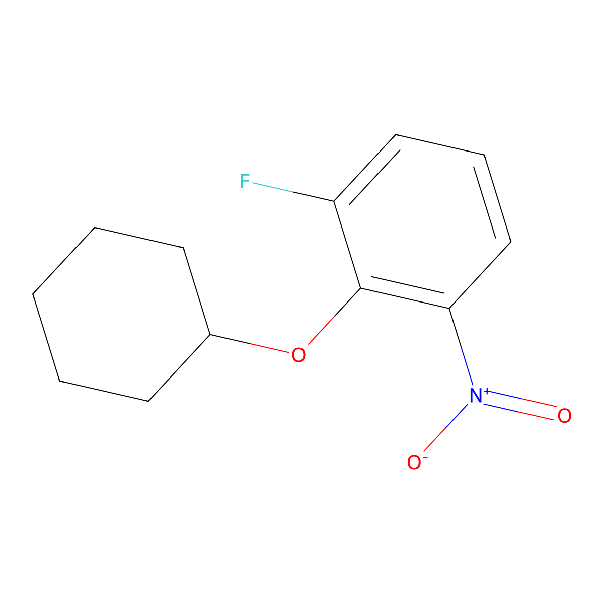 2-(Cyclohexyloxy)-1-fluoro-3-nitrobenzene molecular structure, CAS 1233955-80-0