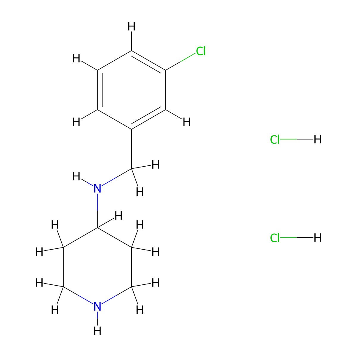 N-(3-Chlorobenzyl)piperidine-4-amine dihydrochloride molecular structure, CAS 1233955-84-4