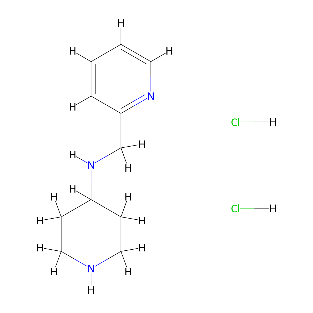 N-(Pyridin-2-ylmethyl)piperidine-4-aminedihydrochloride molecular structure, CAS 1233955-85-5