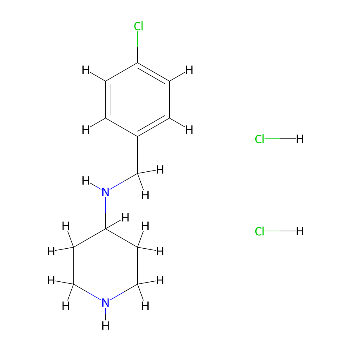 N-(4-Chlorobenzyl)piperidine-4-amine dihydrochloride molecular structure, CAS 1233955-86-6