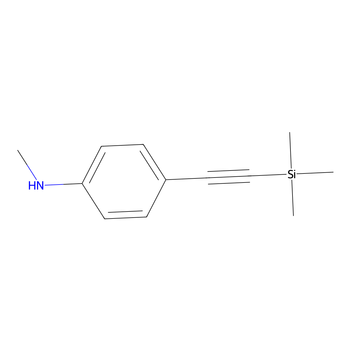 N-Methyl-4-[(trimethylsilyl)ethynyl]aniline molecular structure, CAS 1233957-30-6