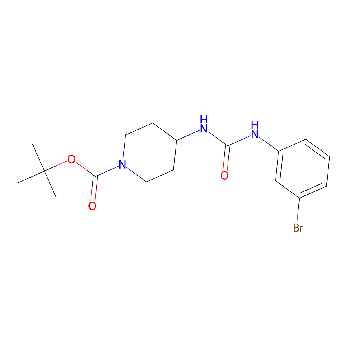 tert-Butyl 4-[3-(3-bromophenyl)ureido]piperidine-1-carboxylate molecular structure, CAS 1233958-21-8