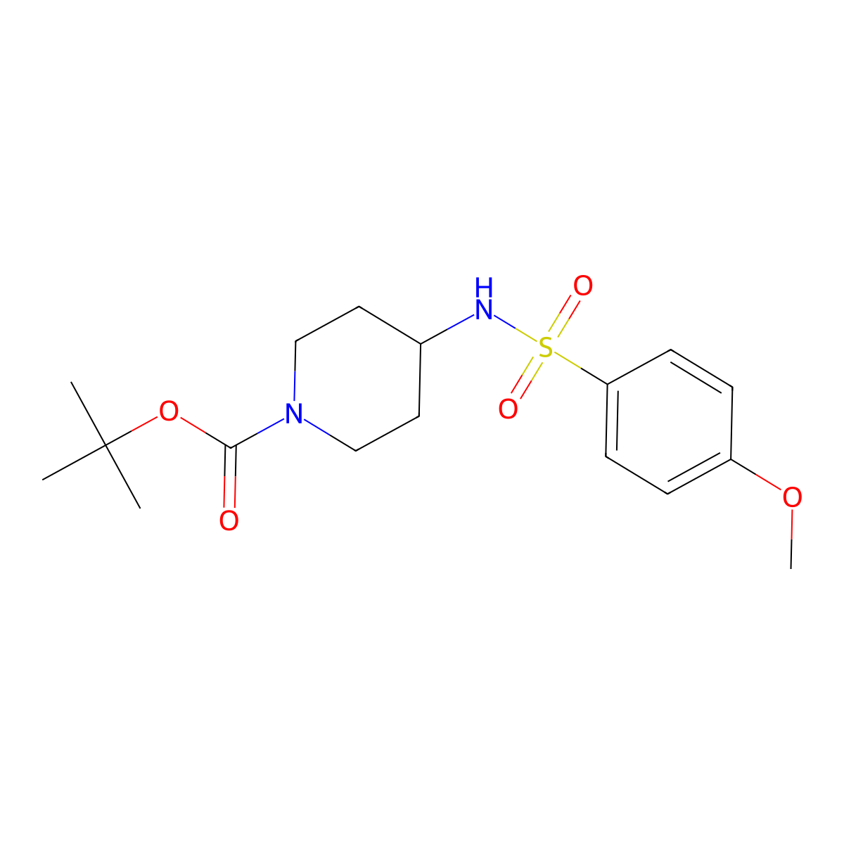 tert-Butyl 4-(4-methoxyphenylsulfonamido)piperidine-1-carboxylate molecular structure, CAS 1233958-22-9