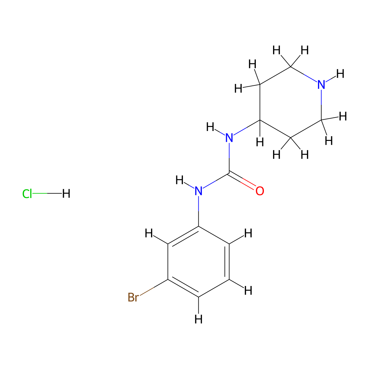 1-(3-Bromophenyl)-3-(piperidin-4-yl)ureahydrochloride molecular structure, CAS 1233958-24-1