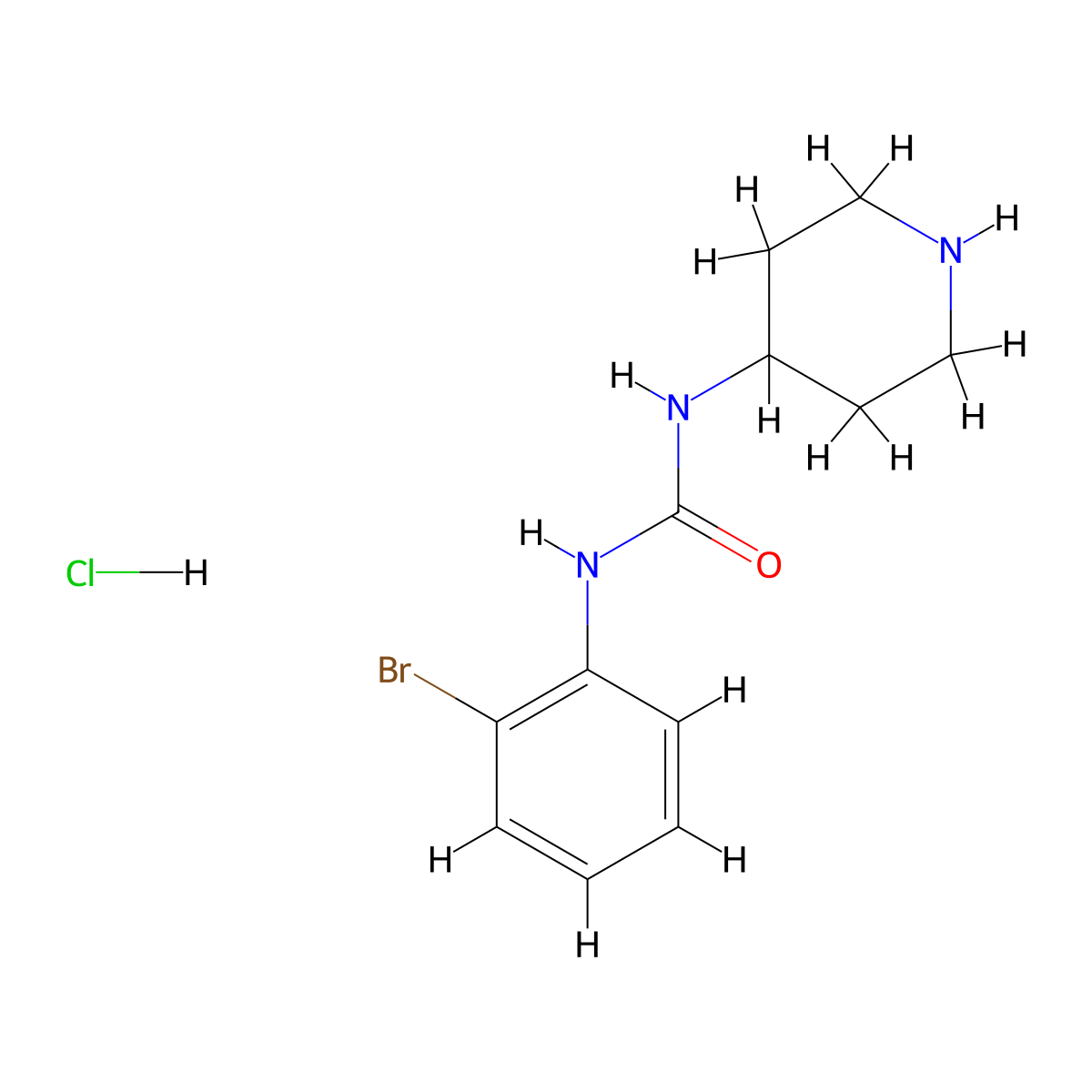 1-(2-Bromophenyl)-3-(piperidin-4-yl)ureahydrochloride molecular structure, CAS 1233958-25-2