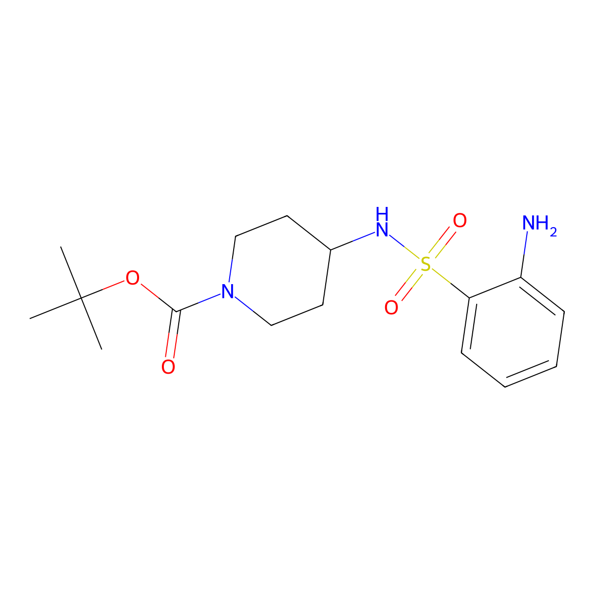 tert-Butyl 4-(2-aminophenylsulfonamido)piperidine-1-carboxylate molecular structure, CAS 1233958-26-3