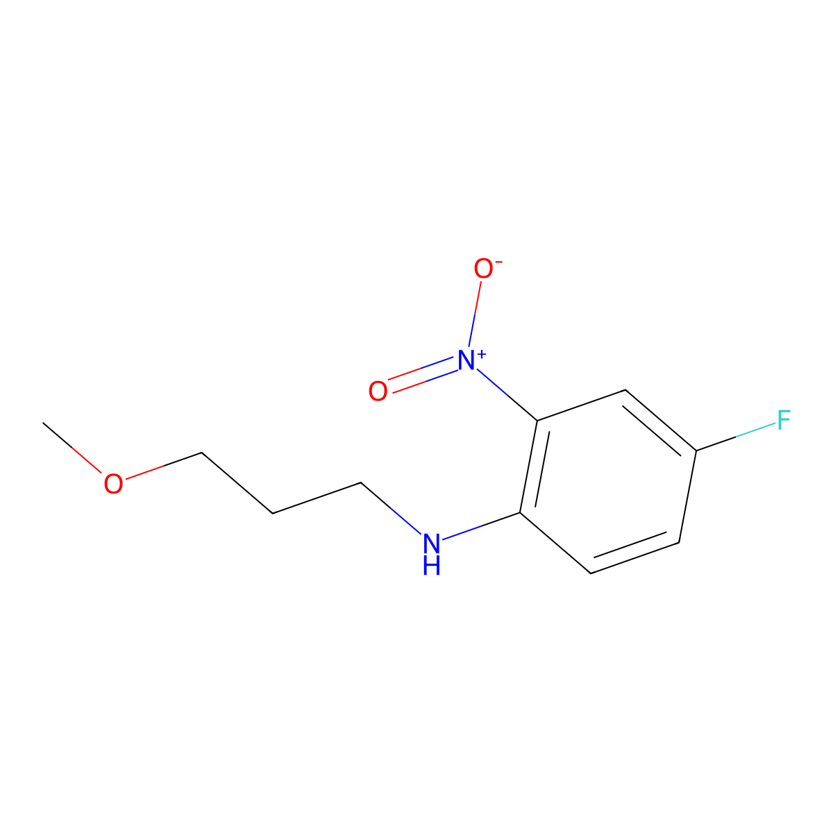 4-Fluoro-N-(3-methoxypropyl)-2-nitroaniline molecular structure, CAS 1233958-30-9