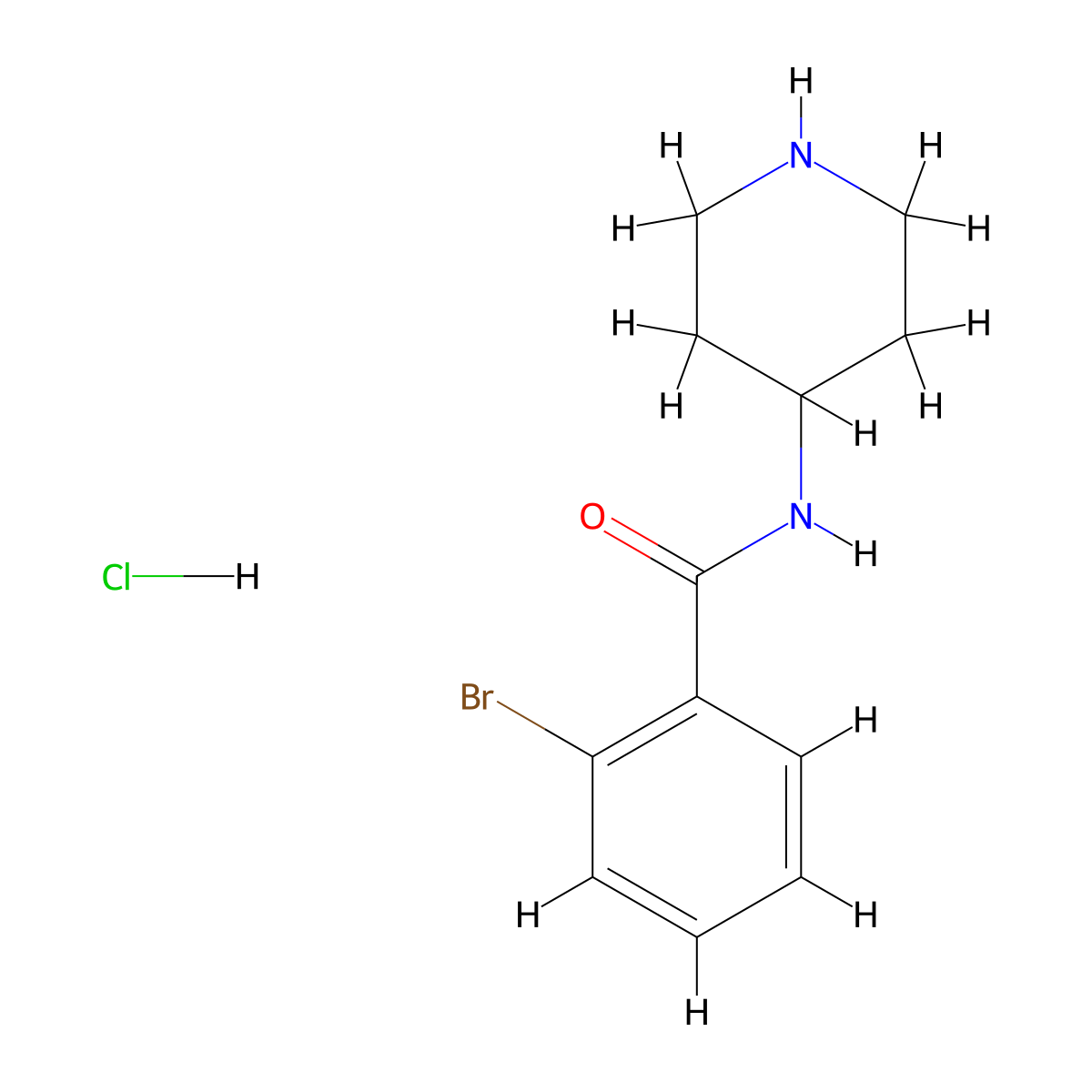2-Bromo-N-(piperidine-4-yl)benzamido hydrochloride molecular structure, CAS 1233958-32-1