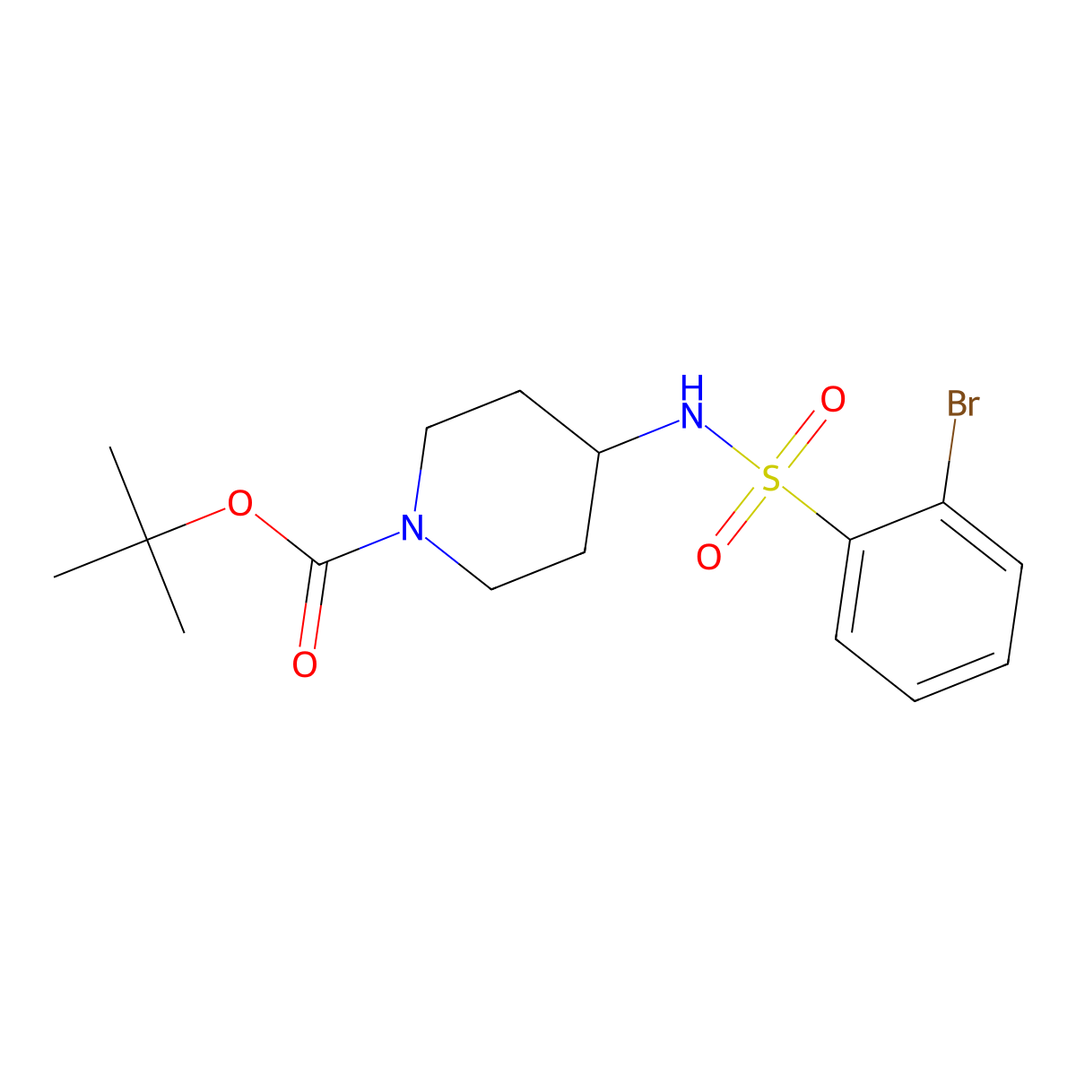 tert-Butyl 4-(2-bromophenylsulfonamido)piperidine-1-carboxylate molecular structure, CAS 1233958-33-2