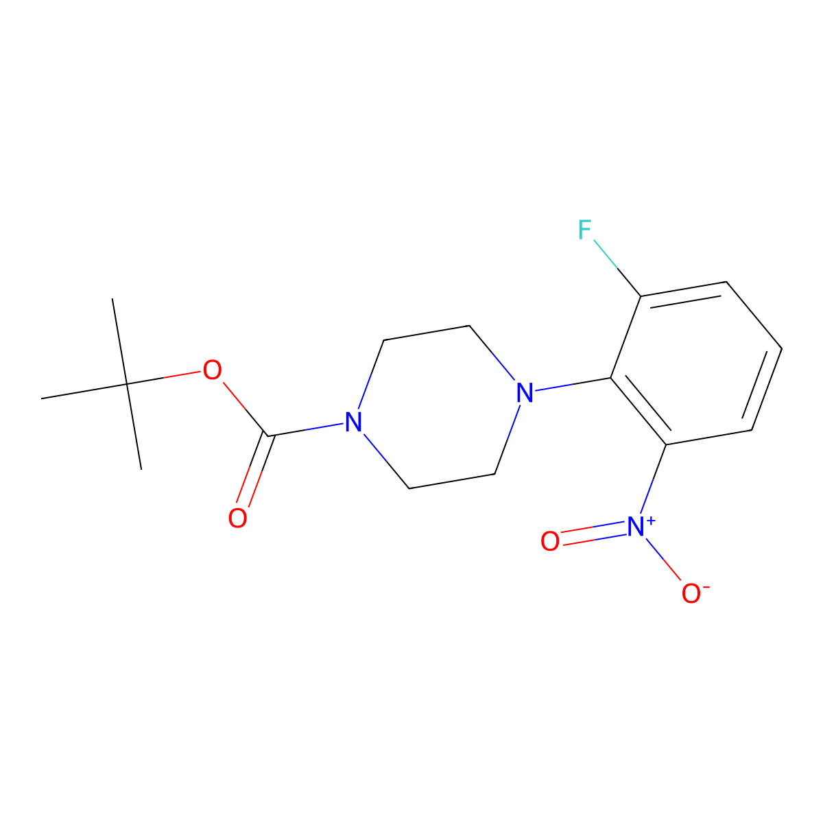 tert-Butyl 4-(2-fluoro-6-nitrophenyl) piperazine-1-carboxylate molecular structure, CAS 1233958-36-5