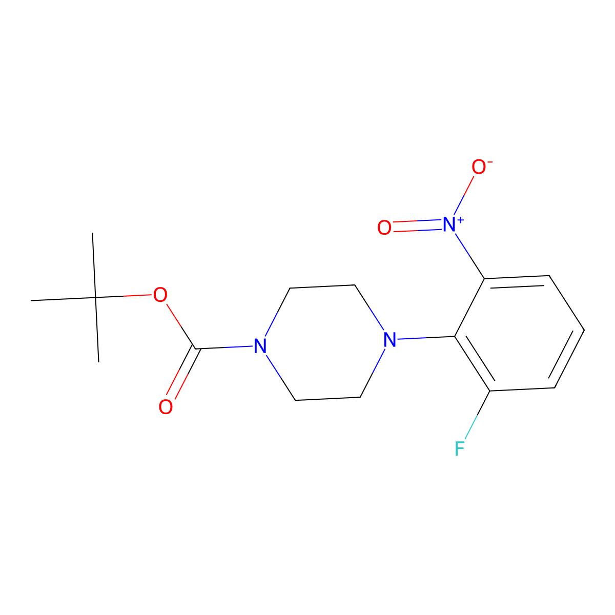 tert-Butyl 4-(2-fluoro-6-nitrophenyl) piperazine-1-carboxylate molecular structure, CAS 1233958-36-5