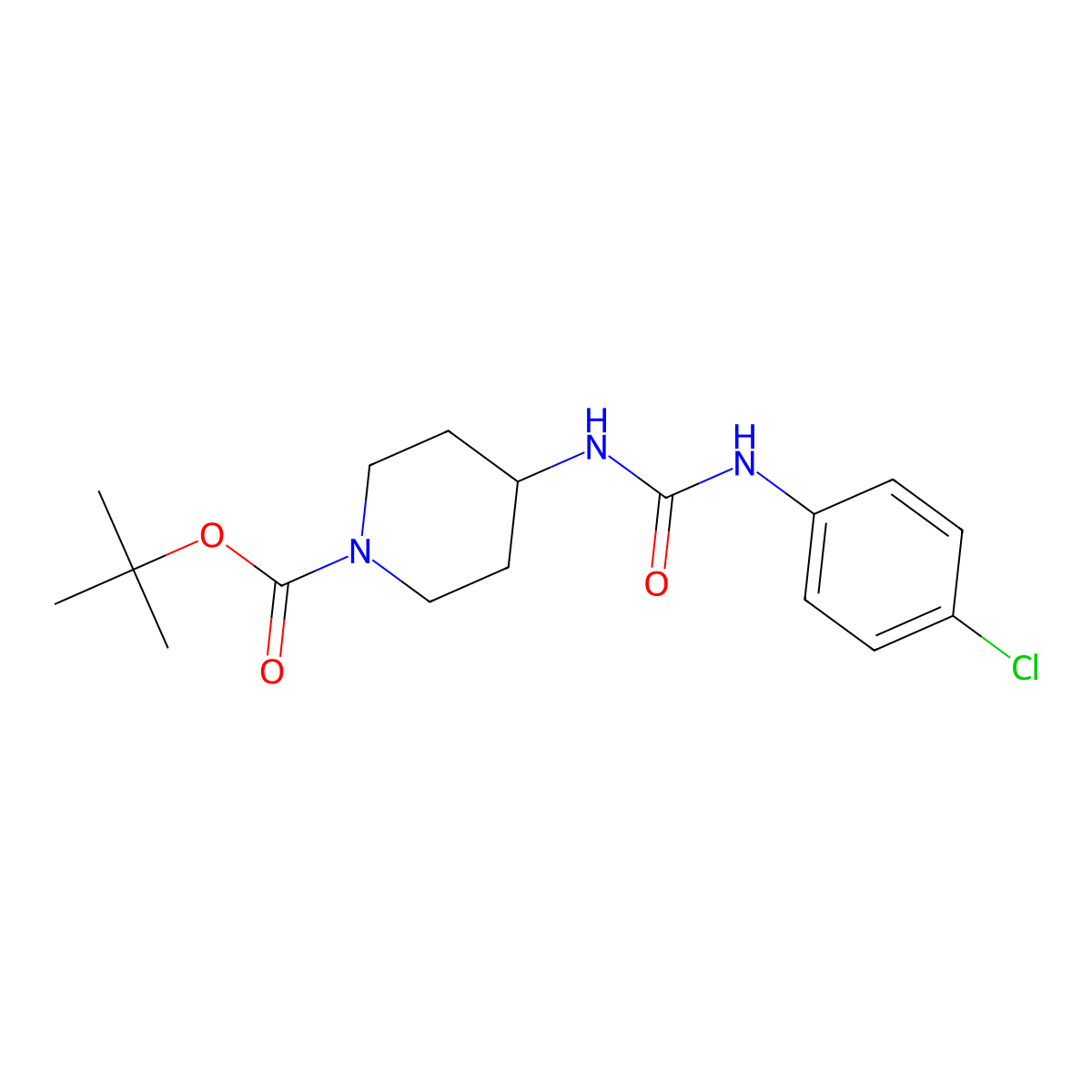 tert-Butyl 4-[3-(4-chlorophenyl)ureido]piperidine-1-carboxylate molecular structure, CAS 1233958-37-6
