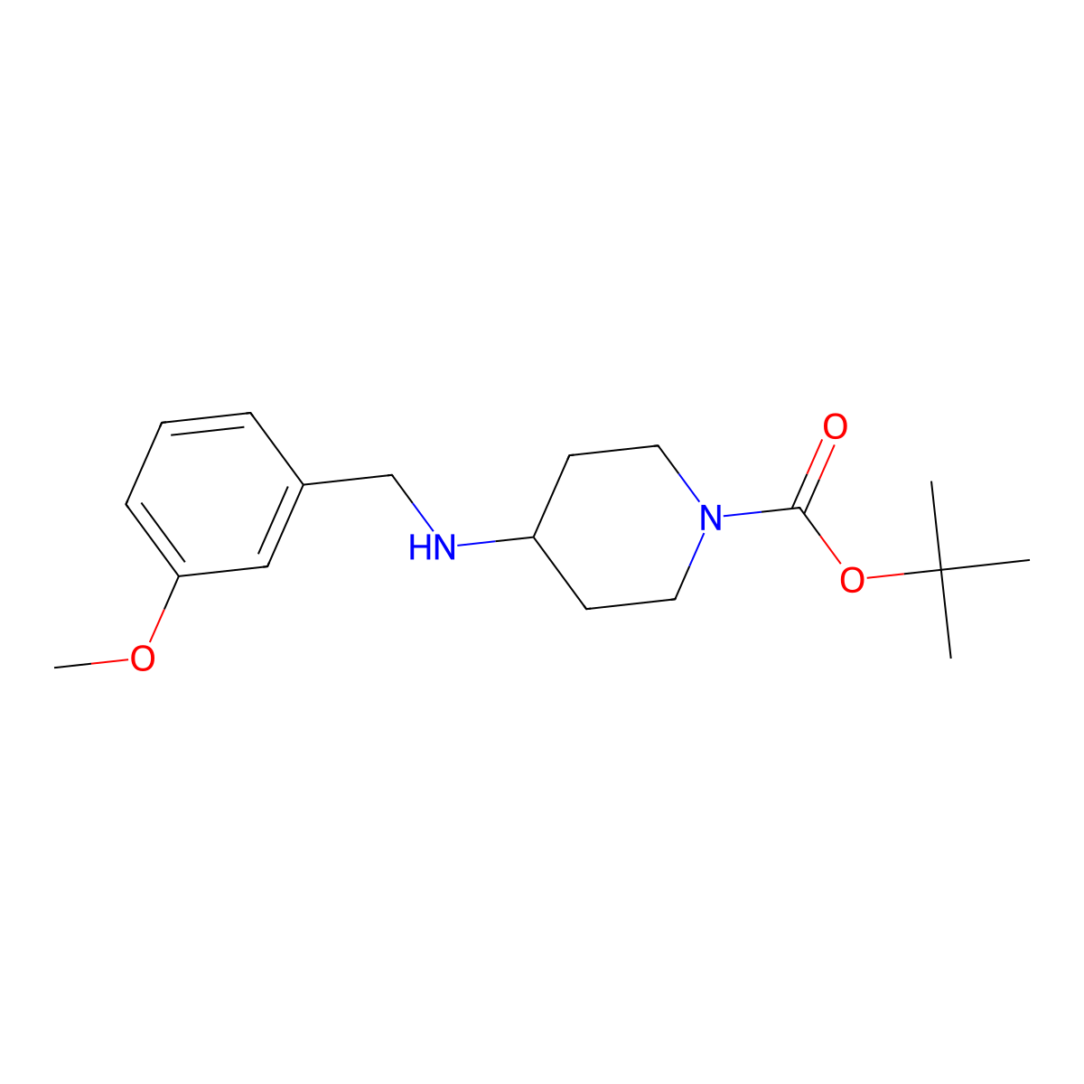 tert-Butyl 4-(3-methoxybenzylamino)piperidine-1-carboxylate molecular structure, CAS 1233958-38-7