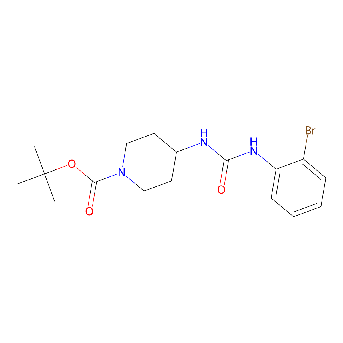 tert-Butyl 4-[3-(2-bromophenyl)ureido]piperidine-1-carboxylate molecular structure, CAS 1233958-39-8
