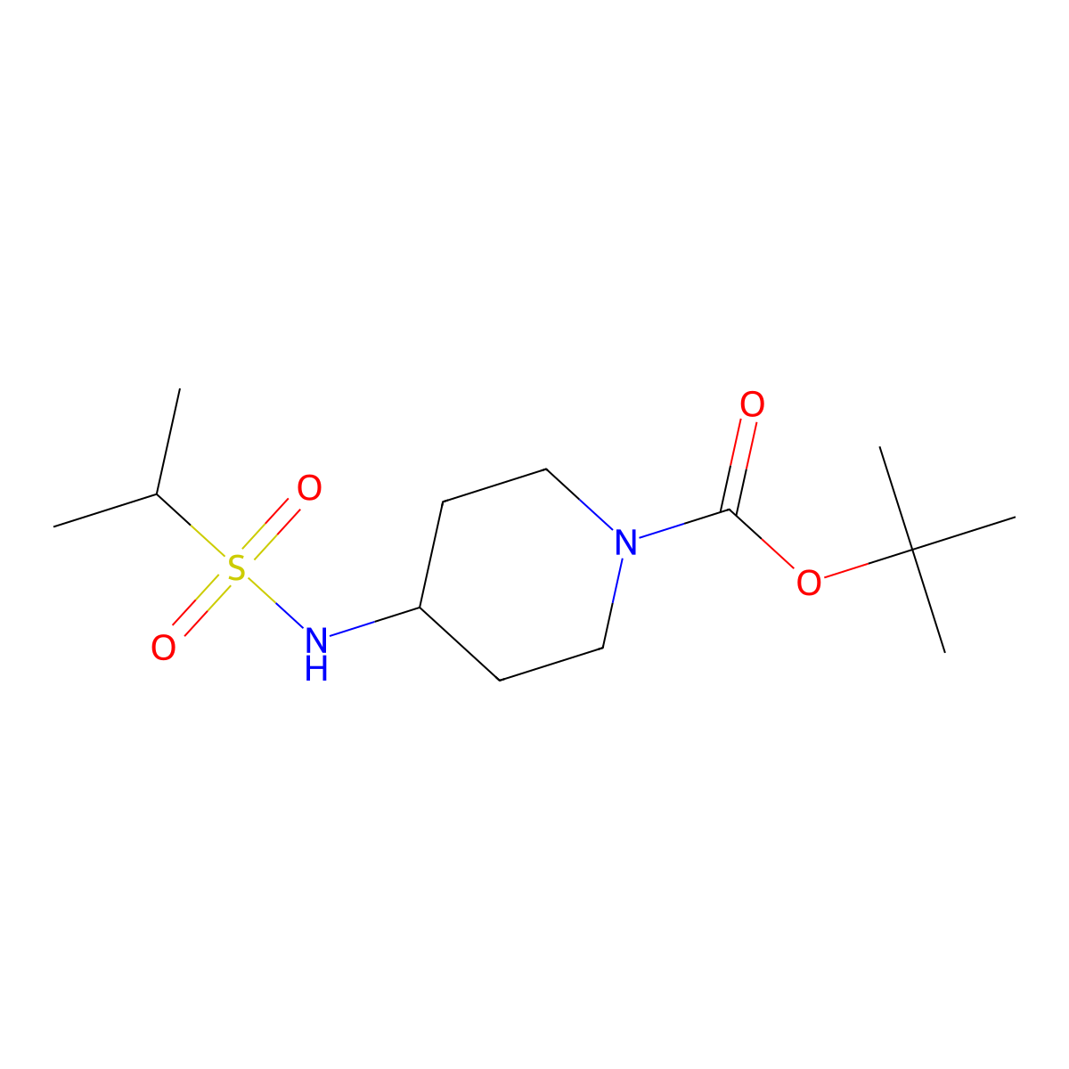 tert-Butyl 4-(propan-2-ylsulfonamido)piperidine-1-carboxylate molecular structure, CAS 1233958-40-1