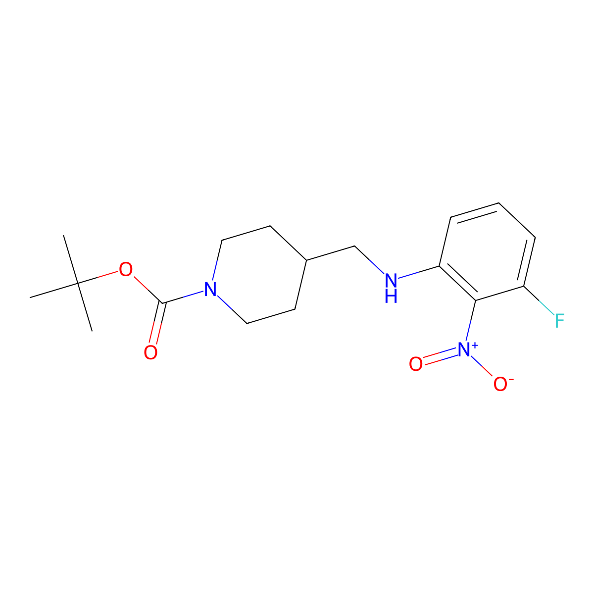 tert-Butyl 4-[(3-fluoro-2-nitrophenylamino)methyl]piperidine-1-carboxylate molecular structure, CAS 1233958-42-3