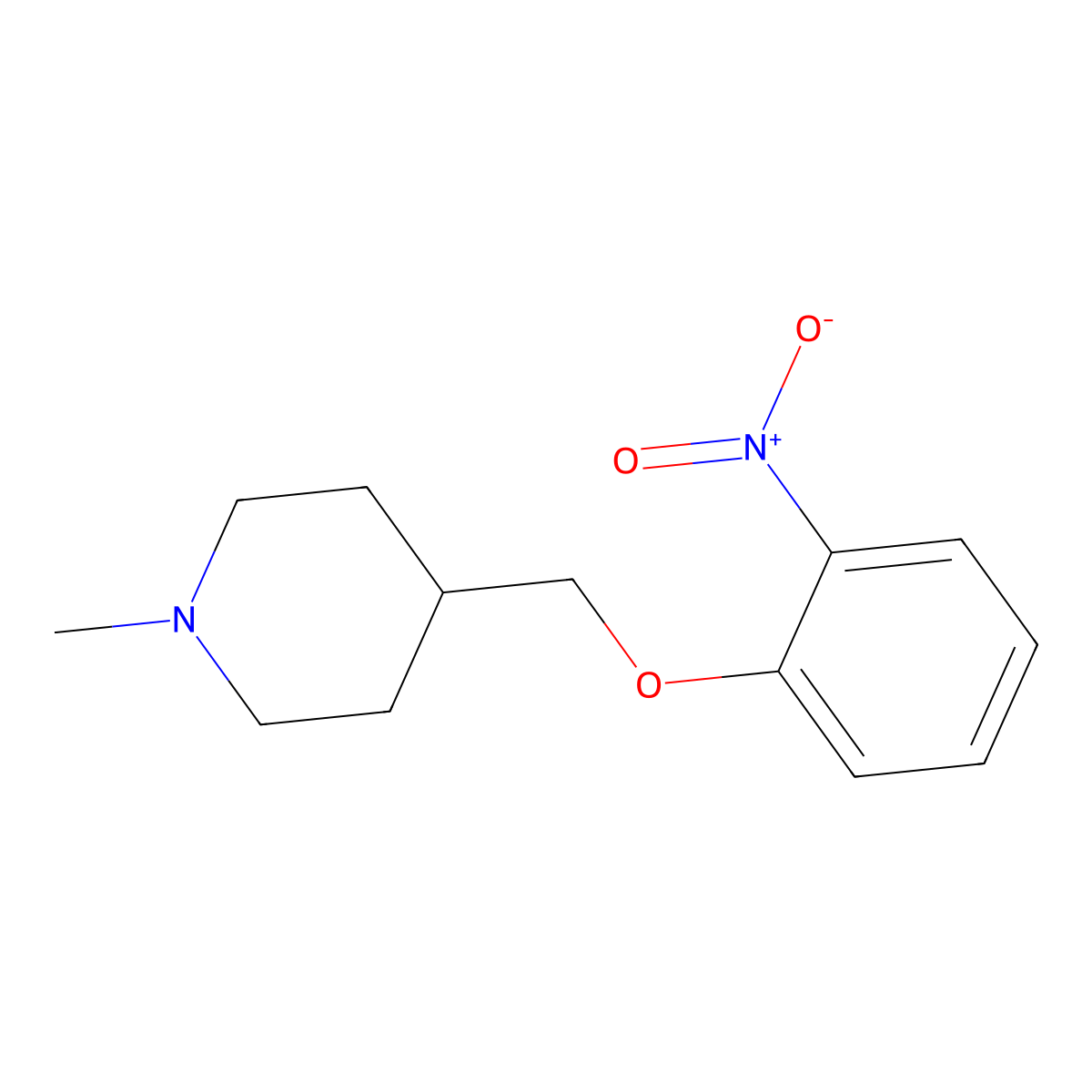 1-Methyl-4-[(2-nitrophenoxy)methyl]piperidine molecular structure, CAS 1233958-44-5