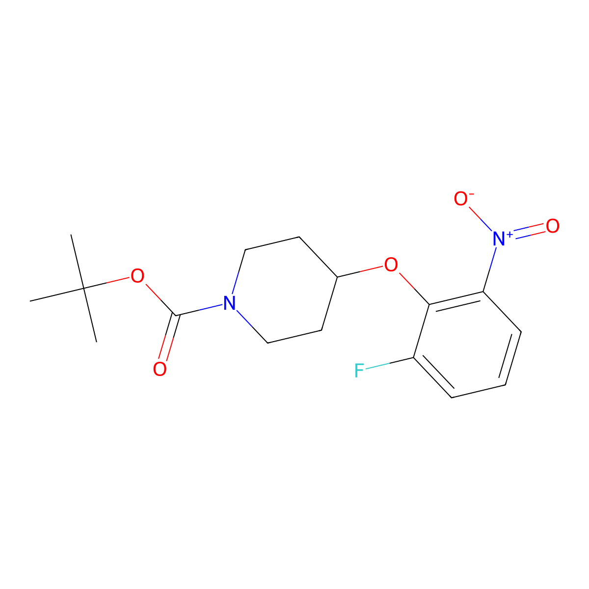 tert-Butyl 4-(2-fluoro-6-nitrophenoxy)piperidine-1-carboxylate molecular structure, CAS 1233958-46-7
