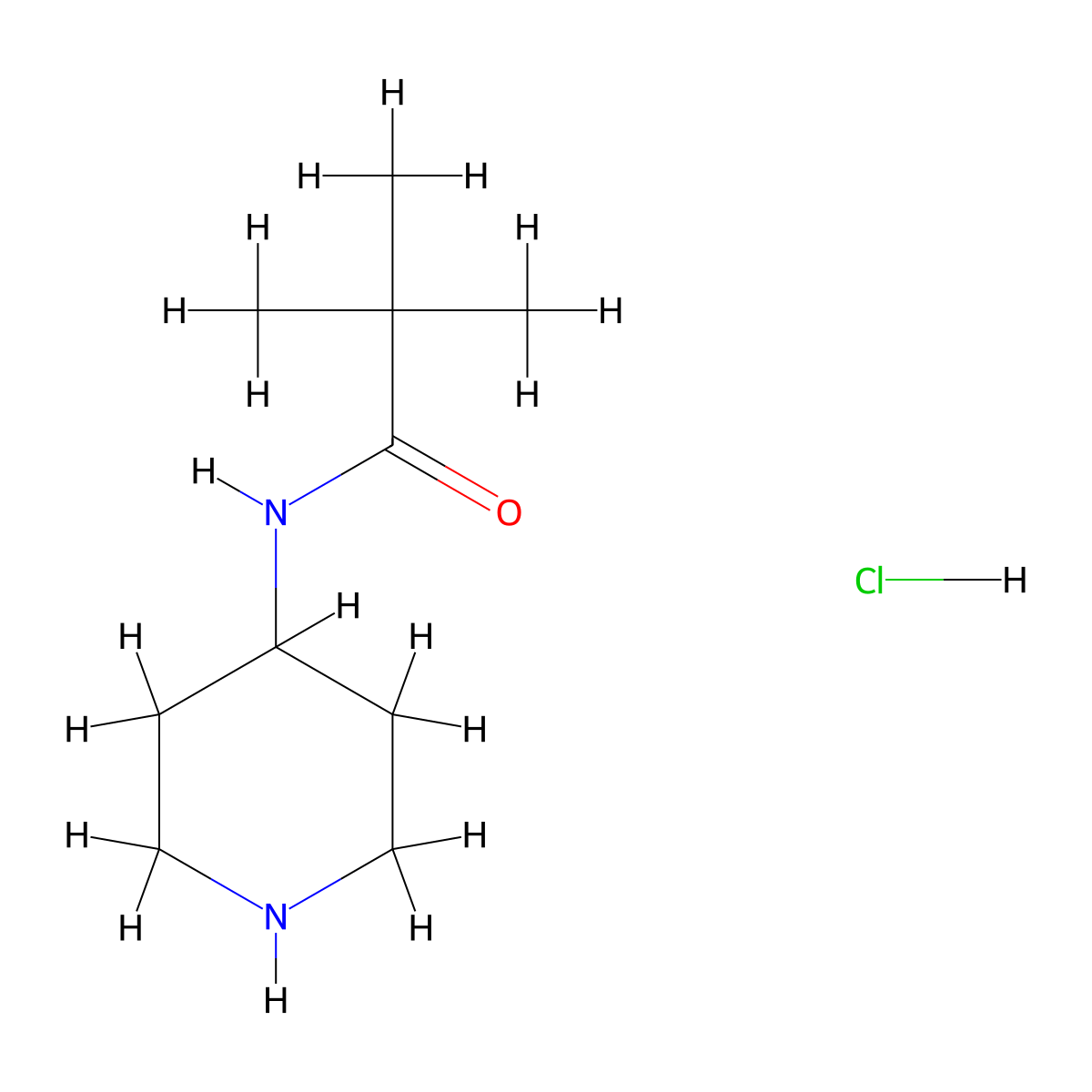 N-(Piperidine-4-yl)pivalamide hydrochloride molecular structure, CAS 1233958-86-5