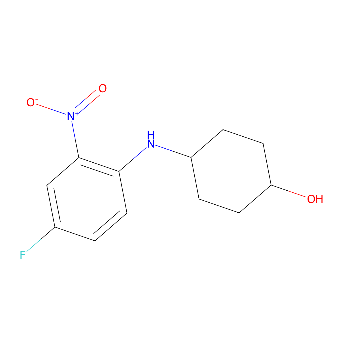 (1R,4R)-4-(4-Fluoro-2-nitrophenylamino)cyclohexanol molecular structure, CAS 1233958-92-3