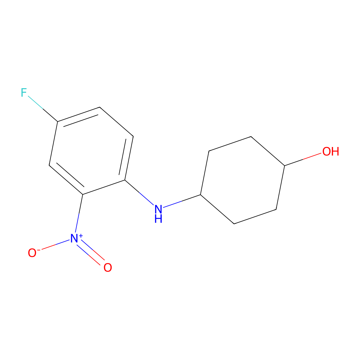 (1R,4R)-4-(4-Fluoro-2-nitrophenylamino)cyclohexanol molecular structure, CAS 1233958-92-3